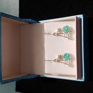 Silver Tone Eiffel Tower Earrings